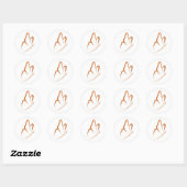 Sticker Rond Vol papillon (orange et simple) (Feuille)