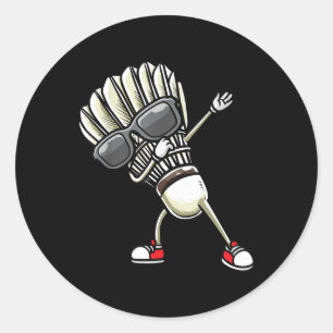 Sticker Rond Volant de badminton dansant