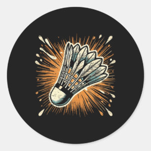 Sticker Rond Volant de badminton d'art Splash