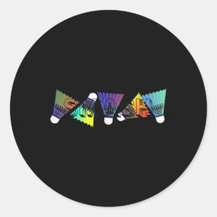 Sticker Rond Volants de badminton colorés