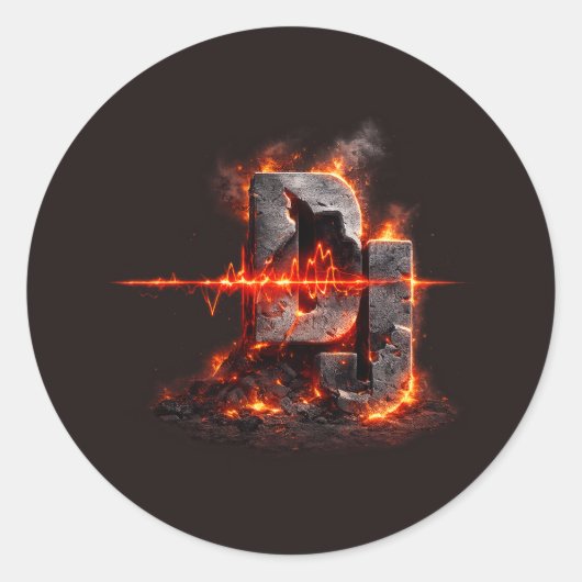 Sticker Rond Volcanic Pulse DJ (Devant)