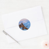 Sticker Rond vole avec moi ! (Enveloppe)