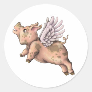 Sticker Rond Voler des cochons