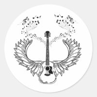 Voler Haut Avec Des Ailes De Guitare