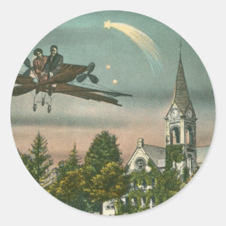 Sticker Rond Voler Haut Sur La Vieille Chapelle