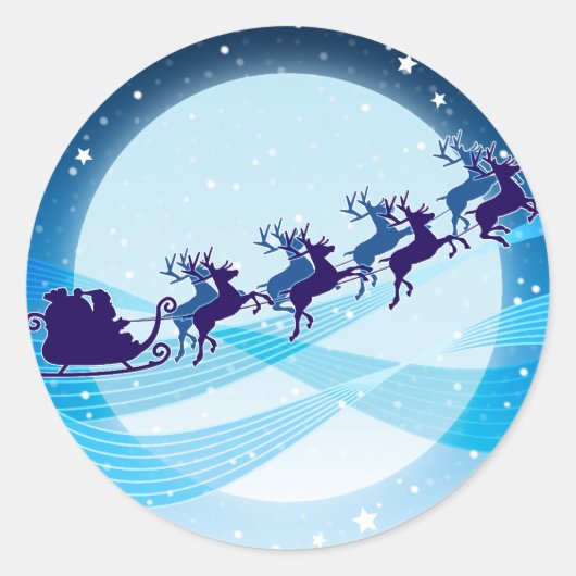Sticker Rond Voler Père Noël (Devant)