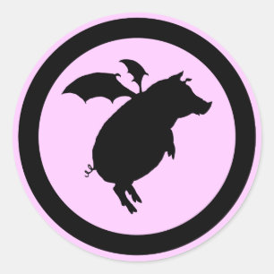 Sticker Rond Voler porcin