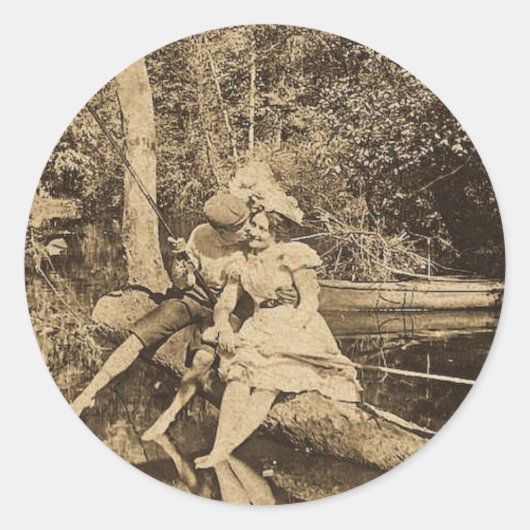 Sticker Rond Voler un baiser (Devant)