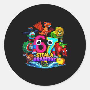 Sticker Rond Voler un cerveau ro