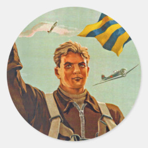 Sticker Rond Volez plus haut, plus loin et plus vite !