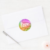 Sticker Rond Volley-ball amoureux multicolore (Enveloppe)