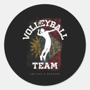 Sticker Rond Volley-ball Antigua-et-Barbuda
