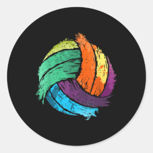 Sticker Rond Volley-ball Art For Boys Girls