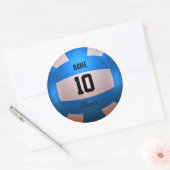 Sticker Rond Volley-ball bleu (Enveloppe)