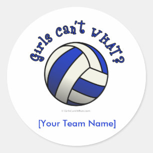 Sticker Rond Volley-ball bleu