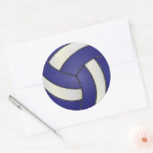 Sticker Rond Volley-ball bleu foncé et blanc (Enveloppe)