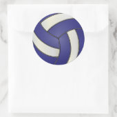 Sticker Rond Volley-ball bleu foncé et blanc (Sac)