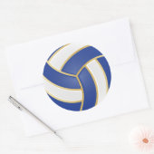 Sticker Rond Volley-ball bleu, or et blanc (Enveloppe)