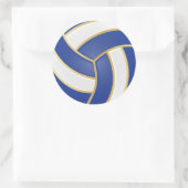 Sticker Rond Volley-ball bleu, or et blanc (Sac)