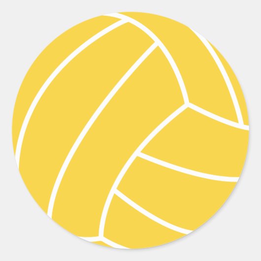 Sticker Rond Volley-ball jaune (Devant)