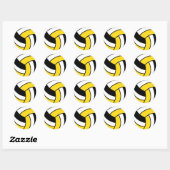 Sticker Rond Volley-ball jaune et blanc (Feuille)