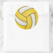 Sticker Rond Volley-ball jaune or et blanc (Sac)