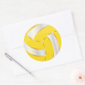 Sticker Rond Volley-ball jaune, or et blanc (Enveloppe)