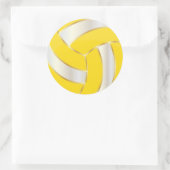 Sticker Rond Volley-ball jaune, or et blanc (Sac)