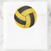 Sticker Rond Volley-ball jaune or et noir (Sac)