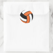 Sticker Rond Volley-ball orange et blanc (Sac)