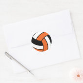 Sticker Rond Volley-ball orange et blanc (Enveloppe)