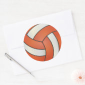 Sticker Rond Volley-ball orange et blanc (Enveloppe)