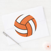 Sticker Rond Volley-ball orange et blanc (Enveloppe)