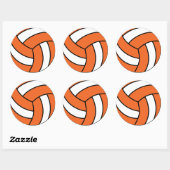 Sticker Rond Volley-ball orange et blanc (Feuille)