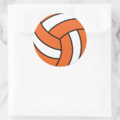 Sticker Rond Volley-ball orange et blanc (Sac)