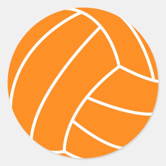 Sticker Rond Volley-ball orange et blanc (Devant)