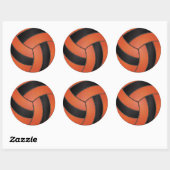 Sticker Rond Volley-ball orange et noir (Feuille)