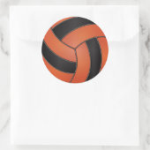 Sticker Rond Volley-ball orange et noir (Sac)
