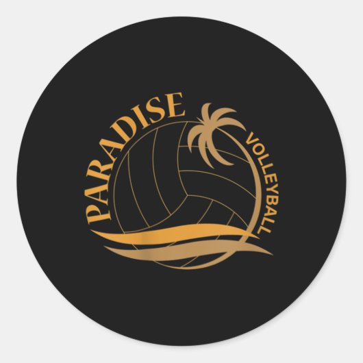 Sticker Rond Volley-ball Paradise (Devant)