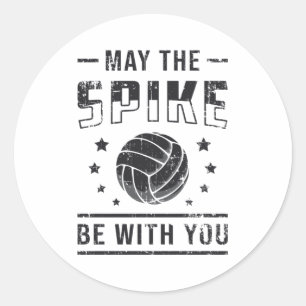 Sticker Rond Volley-ball Peut-Être Le Spike Be With You Retro C