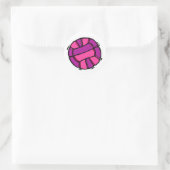 Sticker Rond Volley-ball rose et violet (Sac)