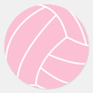 Sticker Rond Volley-ball rose pâle