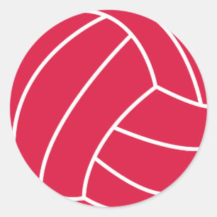 Sticker Rond Volley-ball rouge Crimson