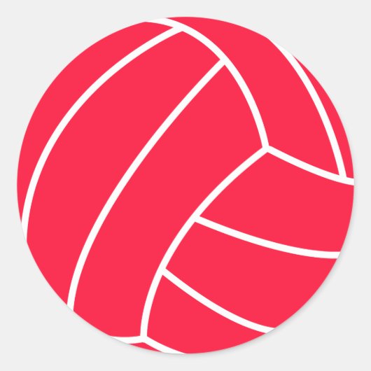 Sticker Rond Volley-ball rouge écarlate (Devant)