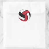 Sticker Rond Volley-ball rouge foncé et blanc (Sac)