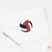 Sticker Rond Volley-ball rouge foncé et blanc (Enveloppe)