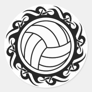 Sticker Rond volley-ball tribal