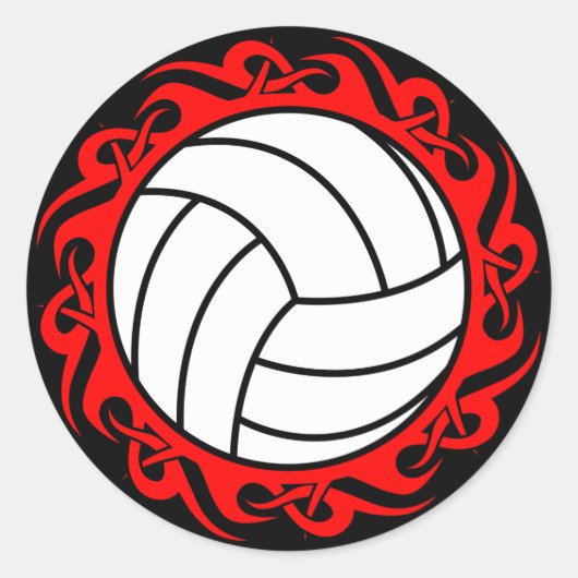 Sticker Rond volley-ball tribal (Devant)