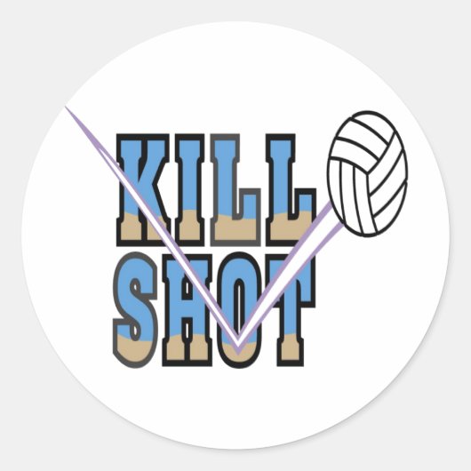 Sticker Rond Volley-ball : Tuer (Devant)