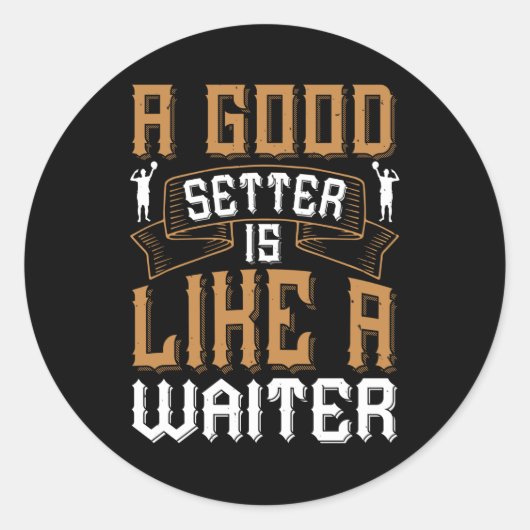 Sticker Rond Volley-Ball - Un Bon Placard Comme Un Garçon (Devant)